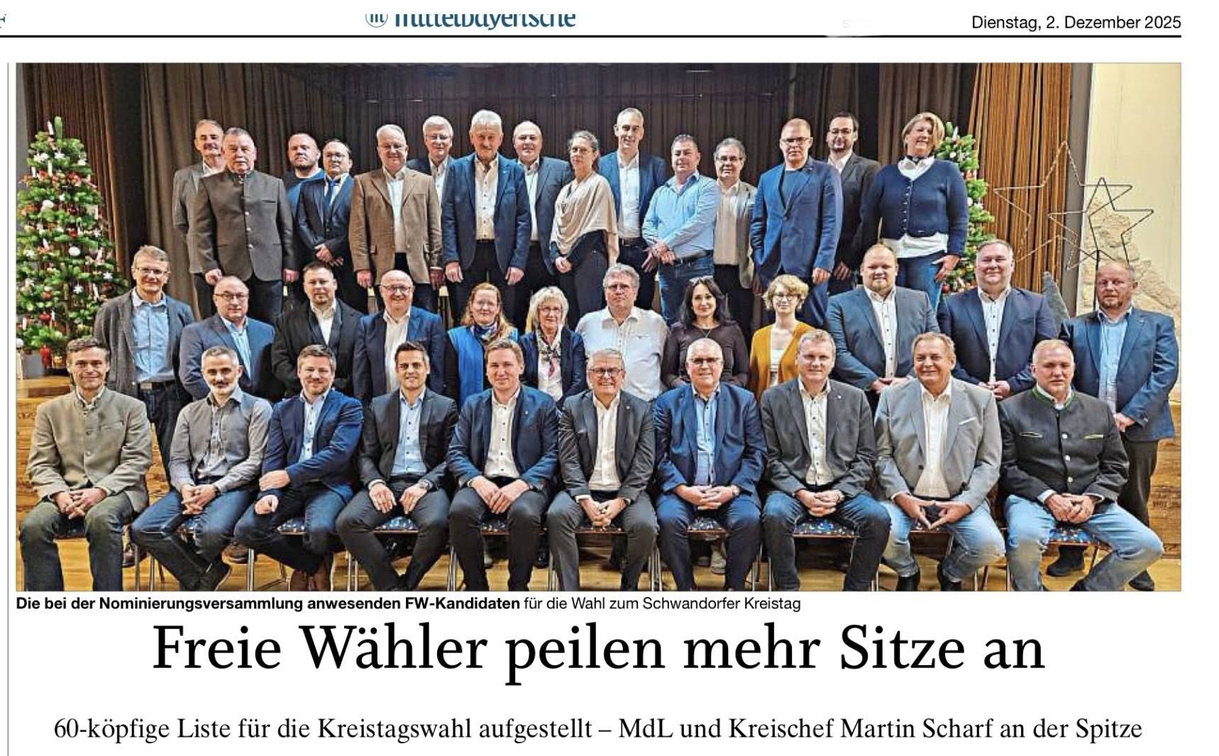 Foto MZ : Kandidaten Kreistag FW